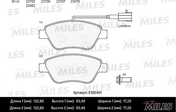 Miles E100401 - Тормозные колодки, дисковые, комплект abcparts.ee