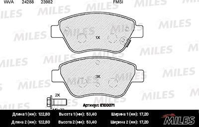 Miles E100071 - Тормозные колодки, дисковые, комплект abcparts.ee