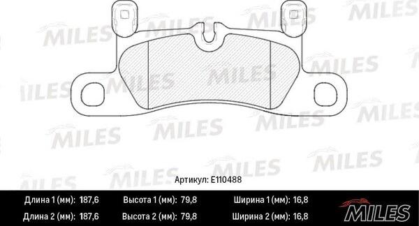 Miles E110488 - Тормозные колодки, дисковые, комплект abcparts.ee