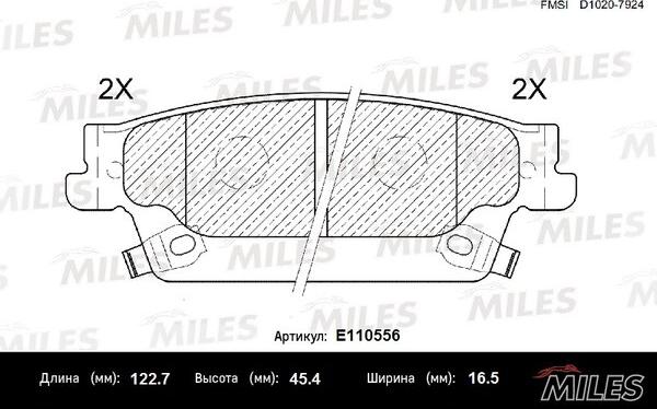 Miles E110556 - Тормозные колодки, дисковые, комплект abcparts.ee