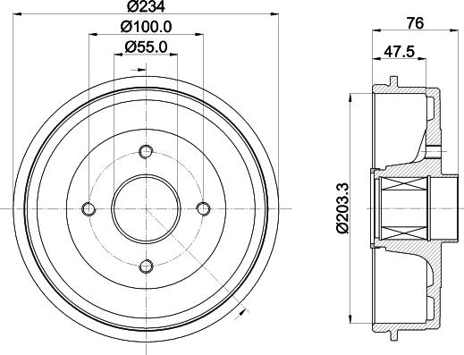 Mintex MBD416 - Тормозной барабан abcparts.ee
