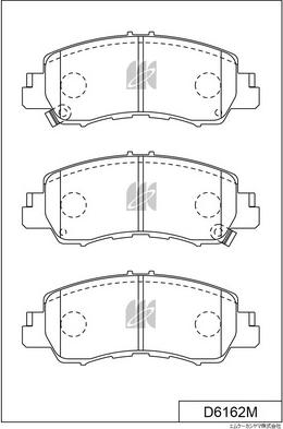MK Kashiyama D6162M - Тормозные колодки, дисковые, комплект abcparts.ee