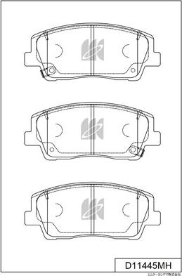 MK Kashiyama D11445MH - Тормозные колодки, дисковые, комплект abcparts.ee