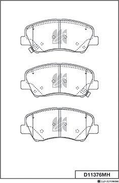 MK Kashiyama D11376MH - Тормозные колодки, дисковые, комплект abcparts.ee