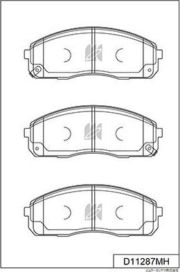MK Kashiyama D11287MH - Тормозные колодки, дисковые, комплект abcparts.ee
