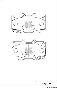 MK Kashiyama D2215M - Тормозные колодки, дисковые, комплект abcparts.ee