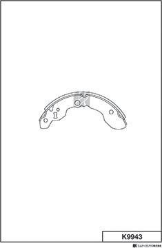 MK Kashiyama K9943 - Комплект тормозных колодок, барабанные abcparts.ee