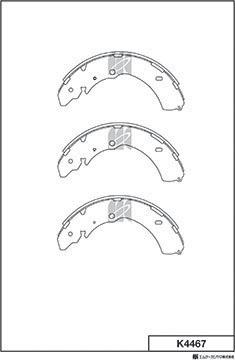 MK Kashiyama K4467 - Комплект тормозных колодок, барабанные abcparts.ee