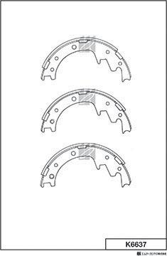 MK Kashiyama K6637 - Комплект тормозных колодок, барабанные abcparts.ee