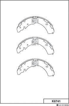 MK Kashiyama K6741 - Комплект тормозных колодок, барабанные abcparts.ee