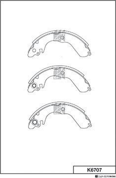 MK Kashiyama K6707 - Комплект тормозных колодок, барабанные abcparts.ee