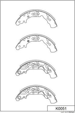 MK Kashiyama K0051 - Комплект тормозных колодок, барабанные abcparts.ee