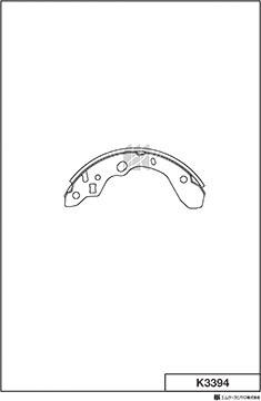MK Kashiyama K3394 - Комплект тормозных колодок, барабанные abcparts.ee