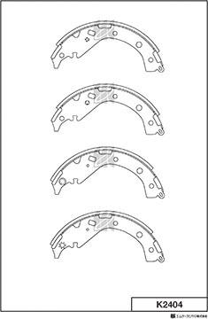 MK Kashiyama K2404 - Комплект тормозных колодок, барабанные abcparts.ee