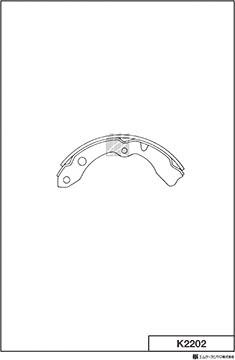 MK Kashiyama K2202 - Комплект тормозных колодок, барабанные abcparts.ee