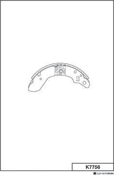 MK Kashiyama K7756 - Комплект тормозных колодок, барабанные abcparts.ee