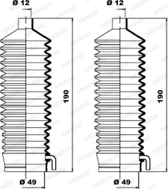 Moog K150089 - Комплект пыльника, рулевое управление abcparts.ee