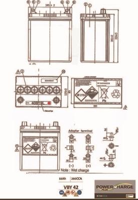 Motaquip VBY42 - Стартерная аккумуляторная батарея, АКБ abcparts.ee
