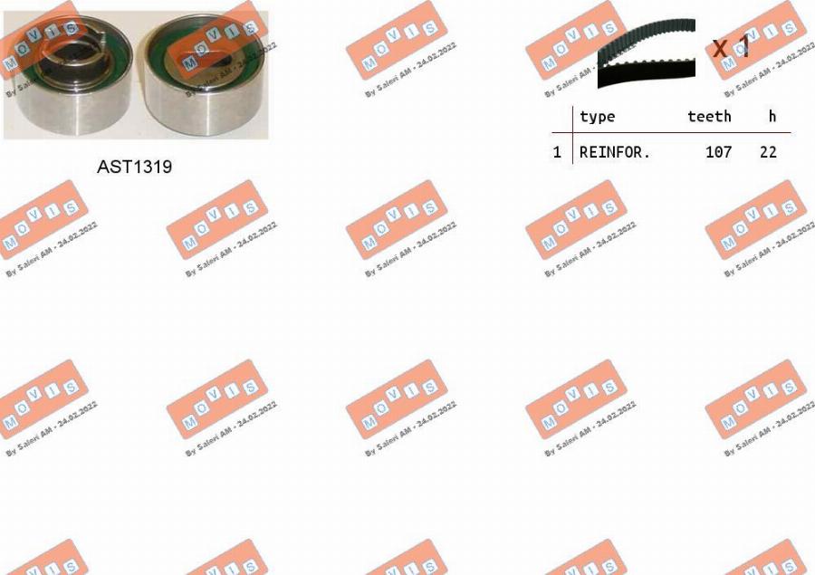 MOVIS ASTK0992 - Комплект зубчатого ремня ГРМ abcparts.ee