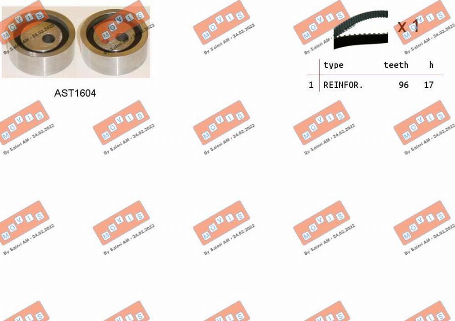 MOVIS ASTK0908 - Комплект зубчатого ремня ГРМ abcparts.ee