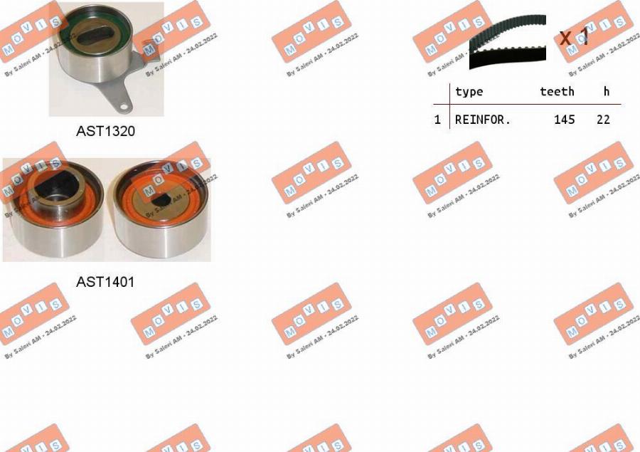 MOVIS ASTK1000 - Комплект зубчатого ремня ГРМ abcparts.ee