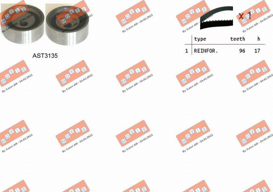 MOVIS ASTK1115 - Комплект зубчатого ремня ГРМ abcparts.ee