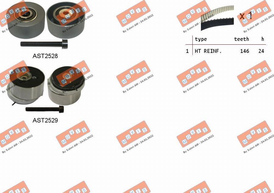 MOVIS ASTK1110 - Комплект зубчатого ремня ГРМ abcparts.ee