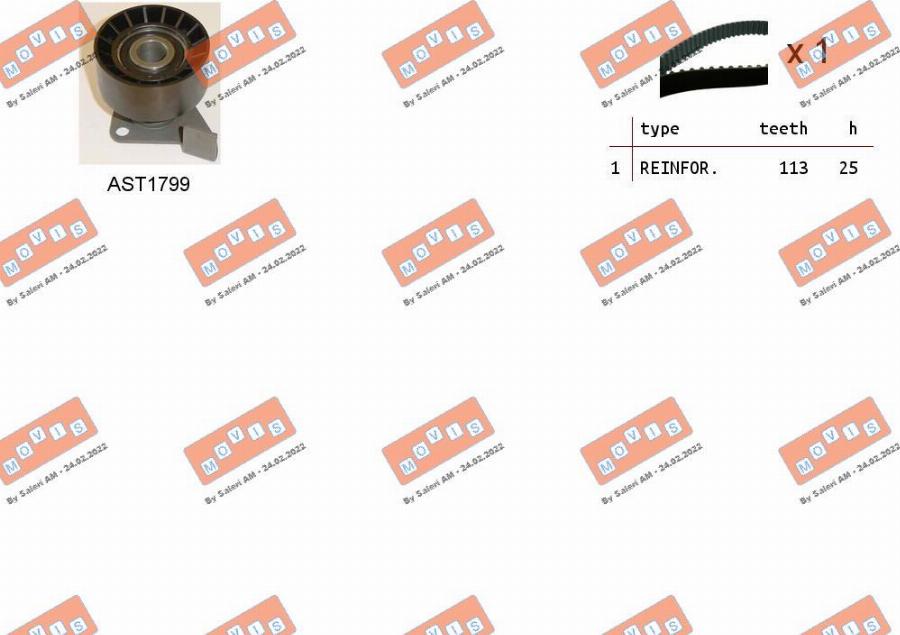 MOVIS ASTK1133 - Комплект зубчатого ремня ГРМ abcparts.ee