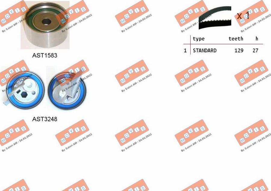 MOVIS ASTK1268 - Комплект зубчатого ремня ГРМ abcparts.ee