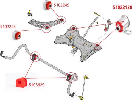 MPBS 5102248-00/CS - Сайлентблок, рычаг подвески колеса abcparts.ee