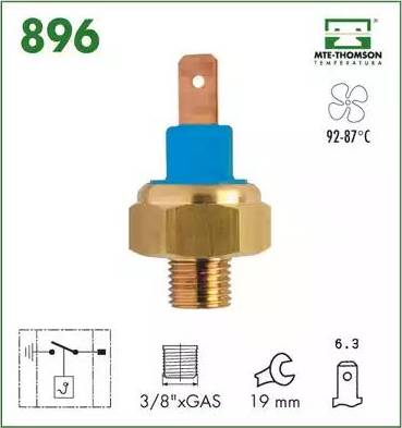 MTE-Thomson 896 - Термовыключатель, вентилятор радиатора / кондиционера abcparts.ee