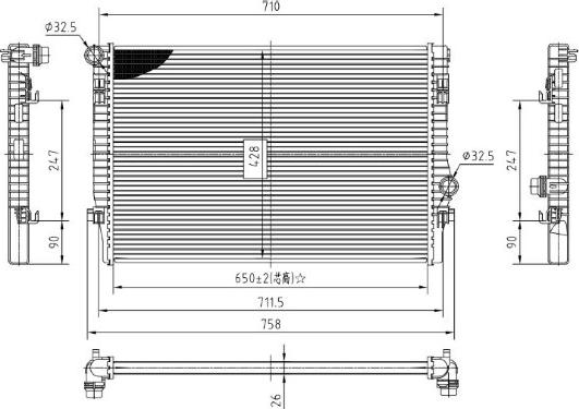 MTR 13054423 - Радиатор, охлаждение двигателя abcparts.ee