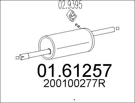 MTS 01.61257 - Глушитель выхлопных газов, конечный abcparts.ee