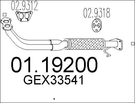 MTS 01.19200 - Труба выхлопного газа abcparts.ee