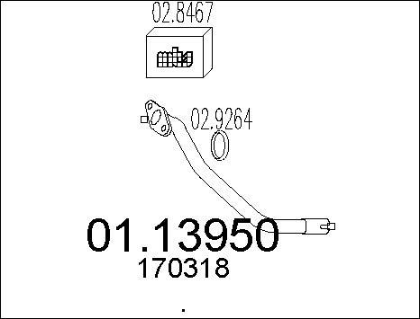 MTS 01.13950 - Труба выхлопного газа abcparts.ee