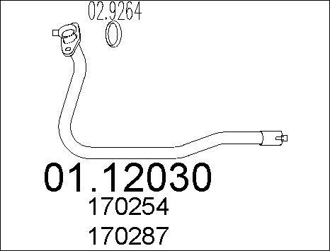 MTS 01.12030 - Труба выхлопного газа abcparts.ee