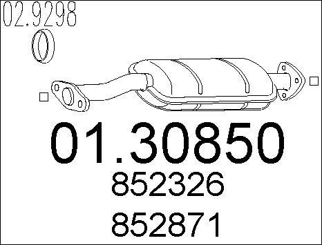 MTS 01.30850 - Предглушитель выхлопных газов abcparts.ee