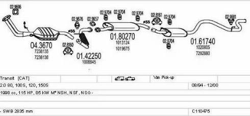 MTS C110475009575 - Система выпуска ОГ abcparts.ee