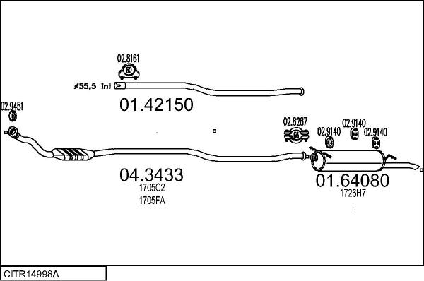 MTS CITR14998A132688 - Система выпуска ОГ abcparts.ee