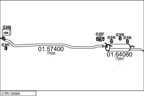 MTS CITR13998A132688 - Система выпуска ОГ abcparts.ee