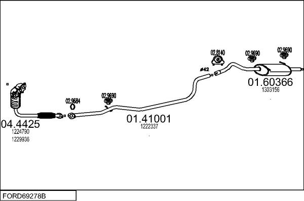 MTS FORD69278B057870 - Система выпуска ОГ abcparts.ee