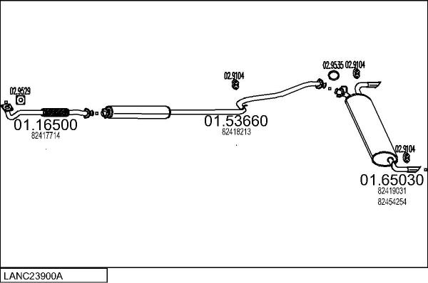 MTS LANC23900A007638 - Система выпуска ОГ abcparts.ee