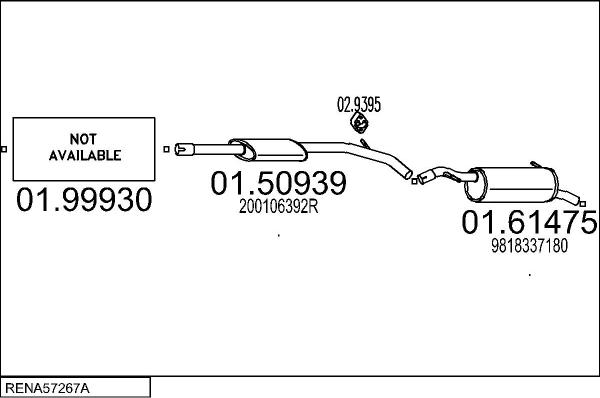 MTS RENA57267A133851 - Система выпуска ОГ abcparts.ee