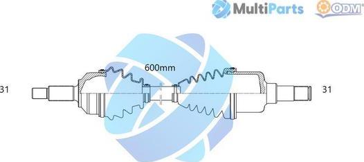 Multiparts 18-271590 - Приводной вал abcparts.ee