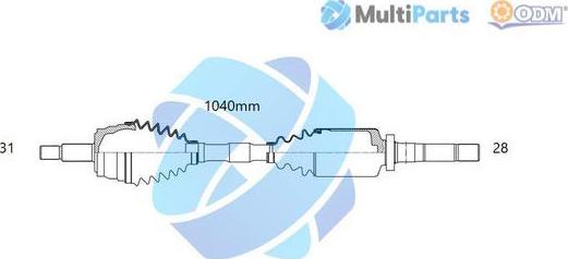 Multiparts 18-272590 - Приводной вал abcparts.ee
