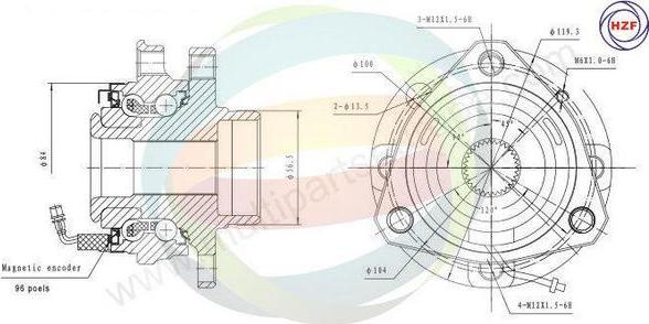 Multiparts 70-230011 - Комплект подшипника, ступицы колеса abcparts.ee