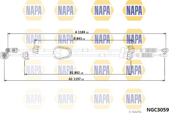 NAPA NGC3059 - Трос, наконечник, ступенчатая коробка передач abcparts.ee