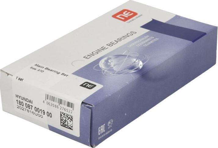 NE 180087001900 - Комплект подшипников коленчатого вала abcparts.ee