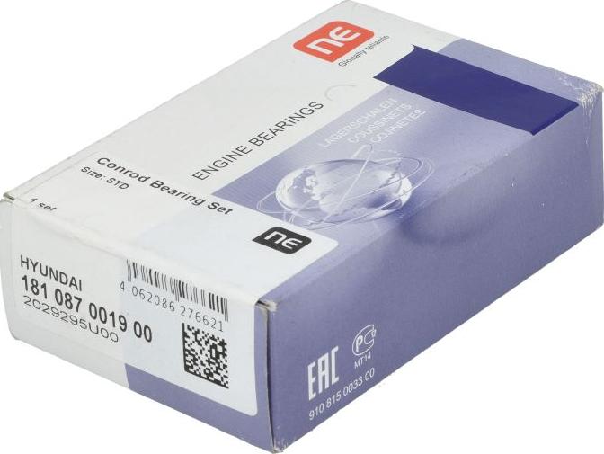 NE 181087001900 - Комплект шатунных вкладышей abcparts.ee