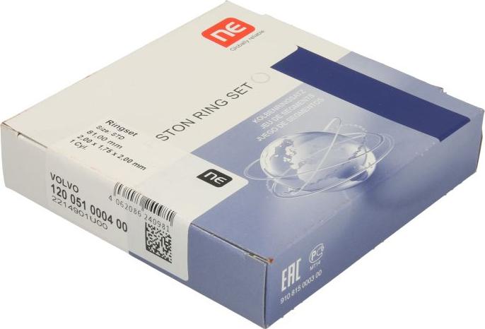 NE 120051000400 - Комплект поршневых колец abcparts.ee